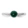 Sterling Silver Stackable Expressions High 5mm Green Crystal Ring