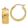 14k Yellow Gold Diamond-Cut 7/8" Hoop Earrings