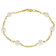 Cultured Freshwater Pearl Station Bracelet In 18K Gold Over Sterling
Silver 6-7mm
