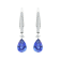14K White Gold Pear Shape Tanzanite and Diamond Earrings 2.88ctw