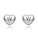 Heart CZ Stud Earrings In White Rhodium Over Brass