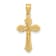 14K Yellow Gold with Textured Scalloped Edge Crucifix Charm