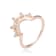 White Sapphire 14K Rose Gold Over Sterling Silver Crown Design Ring
Guard, 0.10ctw