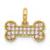14K Yellow Gold Polished Cubic Zirconia Dog Bone Pendant