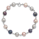 Rhodium Over Sterling Silver Multi-color Freshwater Pearl
Necklace/Bracelet/Earring Set