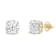 White Cubic Zirconia 14k Yellow Gold Studs With Velvet Gift Box 4ctw