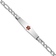 Rhodium Over 14k White Gold Medical Soft Diamond Shape Red Enamel Figaro
Link ID Bracelet