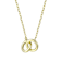 Interlocking Rings Station Necklace In 14K Gold Over Brass