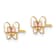 14K Yellow Gold Enamel Butterfly Post Earrings