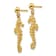 14k Yellow Gold Textured Large Seahorse Dangle Earrings