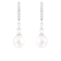 7-8mm White Cultured Freshwater Pearl and Cubic Zirconia Rhodium Over
Sterling Silver Earrings