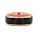 HAYDEN Rose Gold Plated Tungsten Polished Beveled Ring with Brushed
Black Center 8mm