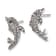 Rhodium Over Sterling Silver Pale Blue Crystal Dolphin Post Earrings