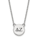 Rhodium Over Sterling Silver LogoArt Delta Zeta Small Enamel Pendant Necklace