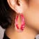 14K Yellow Gold Over Sterling Silver Acrylic and Hand Painted Enamel
Bamboo Illusion Hoops in Pink