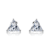 Triangle CZ Stud Earrings In Sterling Silver