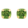 5mm Cushion Peridot 10k Yellow Gold Stud Earrings