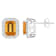 8x6mm Emerald Cut Citrine And White Topaz Accent Rhodium Over Sterling
Silver Halo Stud Earrings