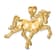 14k Yellow Gold 3D Polished Horse pendant