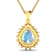 2.30ctw 14K Yellow Gold Pear  Aquamarine and White Diamond Pendant with
18 inch Cable Chain