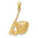 14k Two-tone Gold Textured Baseball Glove Bat Ball Pendant