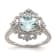 Rhodium Over 14K White Gold Aquamarine Vintage Diamond Halo Engagement Ring