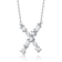 Initial X Mixed Cut CZ Pendant Necklace In Sterling Silver 18 Inch