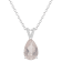 12x8mm Pear Shape Rose Quartz With Diamond Accents Rhodium Over Sterling
Silver Pendant with Chain