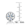 CZ Halo Stud Earrings In Sterling Silver