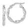 Rhodium Over 14k White Gold 15/16" Polished and Textured Twisted
Hoop Earrings