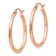 14k Rose Gold 1/1" Diamond-Cut Polished Hoop Earrings