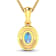 0.51ctw 14K Yellow Gold Oval Aquamarine and White Diamond Pendant with
18 inch Cable Chain
