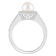 7mm Round Cultured Freshwater Pearl 1/5 ctw Diamond Rhodium Over
Sterling Silver Halo Ring