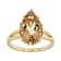 Champagne Quartz Pear Solitaire Ring In 18K Gold Over Sterling Silver 4.41ct