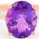 11x9mm Oval Amethyst and White CZ 18K Rose Gold Over Sterling Silver
Ring, 3.11ctw