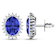 2.18ctw 14K White Gold Tanzanite and White Diamond Halo Earrings