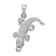 Rhodium Over Sterling Silver Polished 3D Alligator Pendant