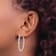 Rhodium Over Sterling Silver Twisted 3.5x40mm Hoop Earrings