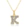 White Diamond Accent 10k Yellow Gold K Initial Pendant With 18” Rope Chain