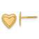 14k Yellow Gold Children's Textured 8mm Heart Stud Earrings