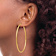 14k Yellow Gold Diamond-Cut 2 9/16" Round Tube Hoop Earrings