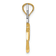 14K Two-tone Gold Polished Hummingbird Filigree Wings Pendant