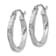 Rhodium Over Sterling Silver Satin Diamond-cut 2.5x18mm Twisted Hoop Earrings