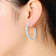 CZ Open Hoop Earrings In Sterling Silver
