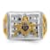10K Two-Tone Yellow and White Gold Men's Textured Blue Lodge Master
Masonic Ring