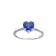 Blue Heart Shape Lab Created Sapphire Rhodium Over Sterling Silver
Solitaire Ring for Women