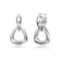 Interlocking V-Shape Dangle Earrings In White Rhodium Over Brass