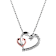 White Cubic Zirconia Two-tone Brass Pendant With Chain