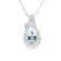 Oval Aquamarine and Cubic Zirconia Rhodium Over Sterling Silver Pendant
with chain, 3.10ctw