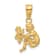 14k Yellow Gold 3D Textured Mother holding child Pendant